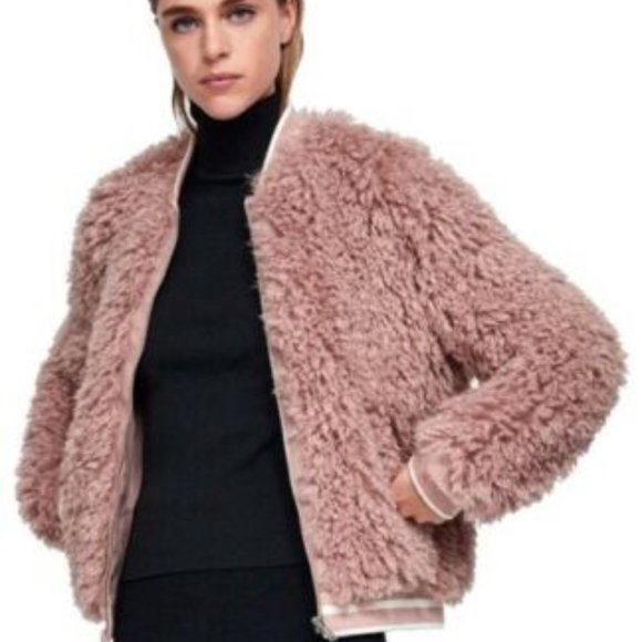 zara faux fur bomber